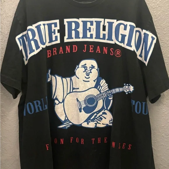 True Religion Graphic Tee with Buddha Design - Picture 1 of 2